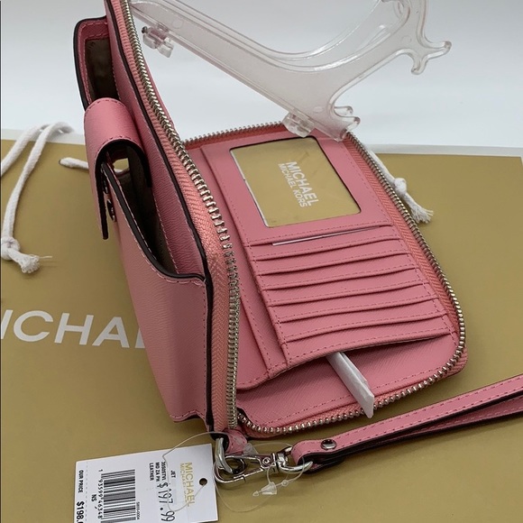 MICHAEL KORS MD ZA PHONE HOLDER WALLET CARNATION - Picture 15 of 16